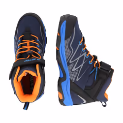 Hi-Tec Boys Blackout Mid Cut Walking Boots - 5 UK, Navy/Orange/Lake Blue