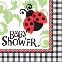 Unique Party Ladybird Baby Shower Disposable Napkins (Pack of 16)