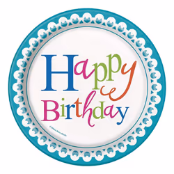 Unique Party Confetti Birthday Cake Plate (Pack of 8)