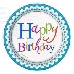Unique Party Confetti Birthday Cake Plate (Pack of 8)