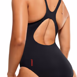 Speedo Womens/Ladies Placement Panel One Piece Swimsuit - 10 UK, Black/Red