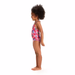 Speedo Baby Girls Learn To Swim Printed Thin Strap Frill One Piece Swimsuit - 2 Years, Pink/Purple