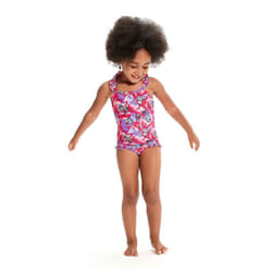 Speedo Baby Girls Learn To Swim Printed Thin Strap Frill One Piece Swimsuit - 3 Years, Pink/Purple