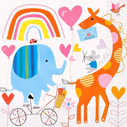 Unique Party Zoo Baby Shower Disposable Napkins (Pack of 16)