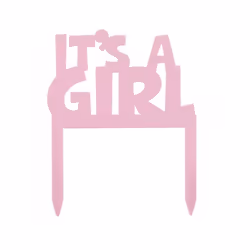 Unique Party It's A Girl Baby Shower Plastic Cake Topper