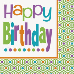 Unique Party Paper Polka Dot Birthday Disposable Napkins (Pack of 16)