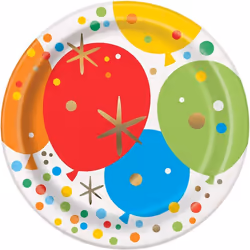 Unique Party Rainbow Balloons Dessert Plate (Pack of 8)