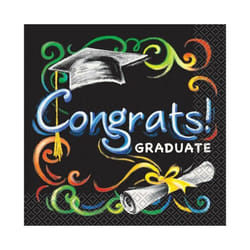Unique Party Chalk Board Graduation Disposable Napkins (Pack of 16)
