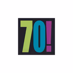 Unique Party Paper 70th Disposable Napkins (Pack of 16)