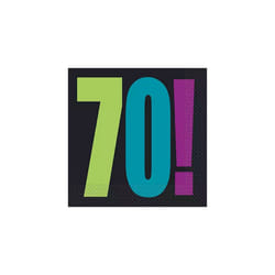 Unique Party Paper 70th Disposable Napkins (Pack of 16)