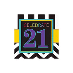 Amscan Celebrate 21st Birthday Disposable Napkins (Pack of 16)