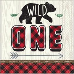 Amscan Wild One Paper Lumberjack Disposable Napkins