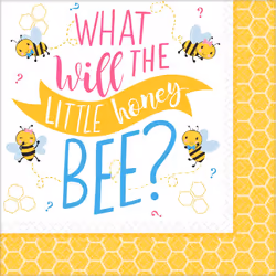 Amscan What Will It Bee? Gender Reveal Disposable Napkins (Pack of 16)