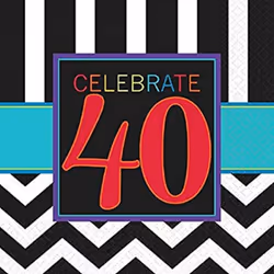 Amscan Celebrate 40th Disposable Napkins (Pack of 16)