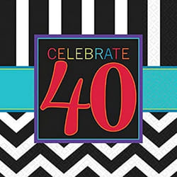 Amscan Celebrate 40th Disposable Napkins (Pack of 16)