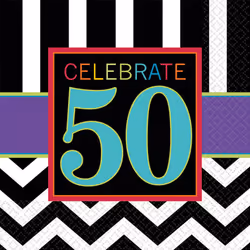 Amscan Celebrate 50th Disposable Napkins (Pack of 16)