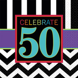 Amscan Celebrate 50th Disposable Napkins (Pack of 16)
