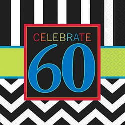 Amscan Celebrate 60th Disposable Napkins (Pack of 16)