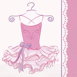 Unique Party Paper Ballerina Disposable Napkins (Pack of 16)