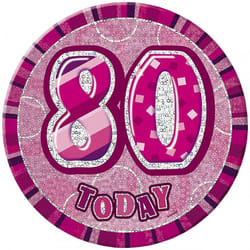 Unique Party Glitz 80th Party Badge