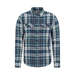 Mountain Warehouse Mens Trace Flannel Long-Sleeved Shirt - S, Light Blue
