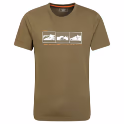 Mountain Warehouse Mens 3 Peaks Organic Cotton T-Shirt - XXS, Green