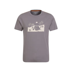 Mountain Warehouse Mens Camping Sketch Organic T-Shirt - XXS, Grey