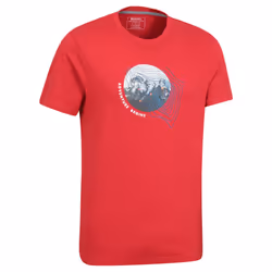 Mountain Warehouse Mens Adventure Begins Organic Cotton T-Shirt - XXS, Red