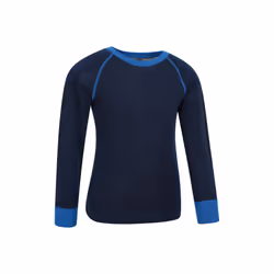 Mountain Warehouse Childrens/Kids Merino II Round Neck Base Layer Top - 5-6 Years, Blue