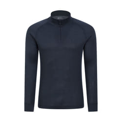 Mountain Warehouse Mens Talus Zip Neck Long-Sleeved Thermal Top - L, Navy