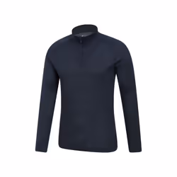 Mountain Warehouse Mens Talus Zip Neck Long-Sleeved Thermal Top - S, Navy