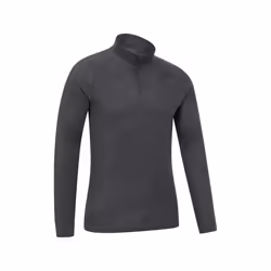 Mountain Warehouse Mens Talus Zip Neck Long-Sleeved Thermal Top - XL, Grey