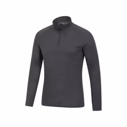 Mountain Warehouse Mens Talus Zip Neck Long-Sleeved Thermal Top - XL, Grey