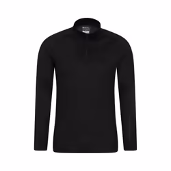 Mountain Warehouse Mens Talus Zip Neck Long-Sleeved Thermal Top - XL, Black