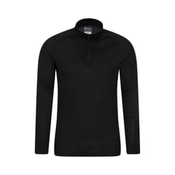 Mountain Warehouse Mens Talus Zip Neck Long-Sleeved Thermal Top - XL, Black