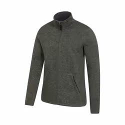 Mountain Warehouse Mens Idris III Full Zip Fleece Jacket - XL, Green