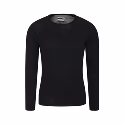 Mountain Warehouse Mens Merino Wool Base Layer Top (Pack of 2) - XXS, Black