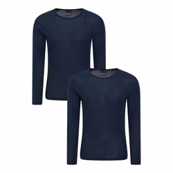 Mountain Warehouse Mens Merino Wool Base Layer Top (Pack of 2) - XXS, Navy