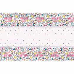 Unique Party Favorite Things Plastic Rectangular Happy Birthday Party Table Cover