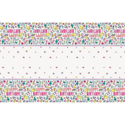 Unique Party Favorite Things Plastic Rectangular Happy Birthday Party Table Cover