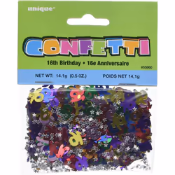 Unique Party Foil 16th Birthday Confetti
