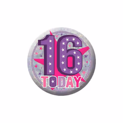 Amscan 16 Today Holographic Badge