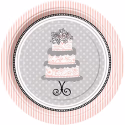 Unique Party Elegant Paper Wedding Dessert Plate (Pack of 8)