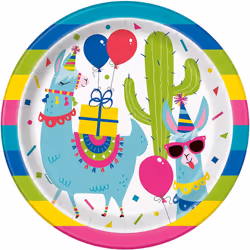 Unique Party Western Llama Dinner Plate (Pack of 8)