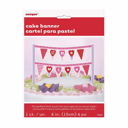 Unique Party Be Mine Bunting Valentine Cake Topper