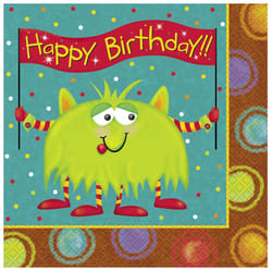 Unique Party Monster Birthday Disposable Napkins (Pack of 16)