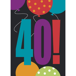 Unique Party Cheer 40th Birthday Invitations (Pack of 8)