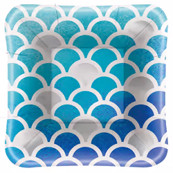 Unique Party Foil Scallop Appetiser Plates (Pack of 8)