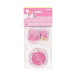 Unique Party Stork Baby Shower Cupcake Topper Set (Pack of 48)