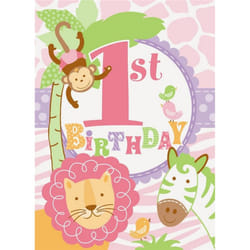 Unique Party Safari 1st Birthday Invitations (Pack of 8)